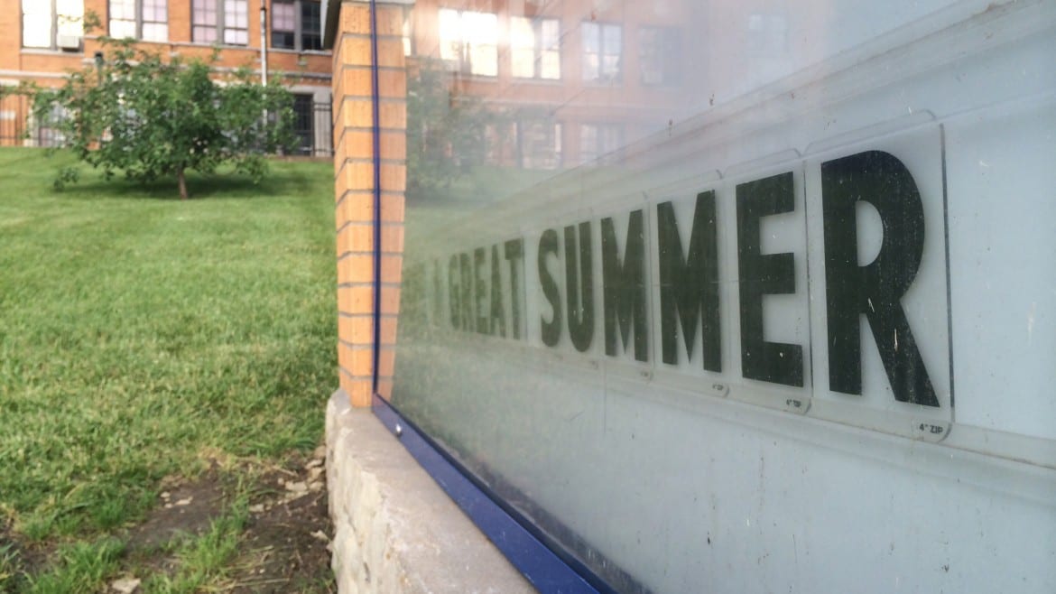 Picture of marquee sign in front of school