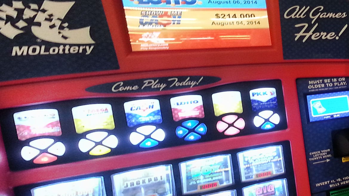 Close-up image of Missouri Lottery vending machine