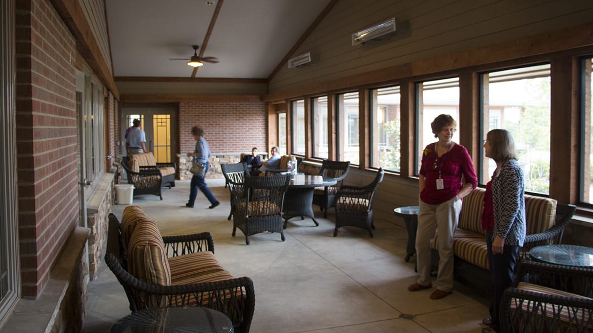 screened-in porch at hospice