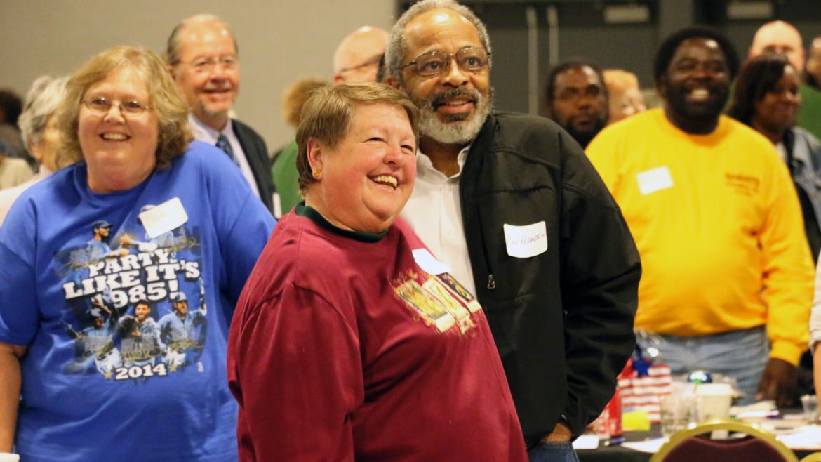 Participant does stretching exercises