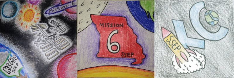 Three images of student drawings