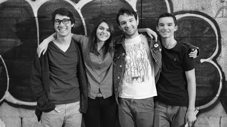 Brandon Yangmi, from left, Addie Sartino, Pierce Turcotte, and Austin Fraser, members of The Greeting Committee, are the fresh faces on Kansas City's music scene. (Credit: The Greeting Committee)