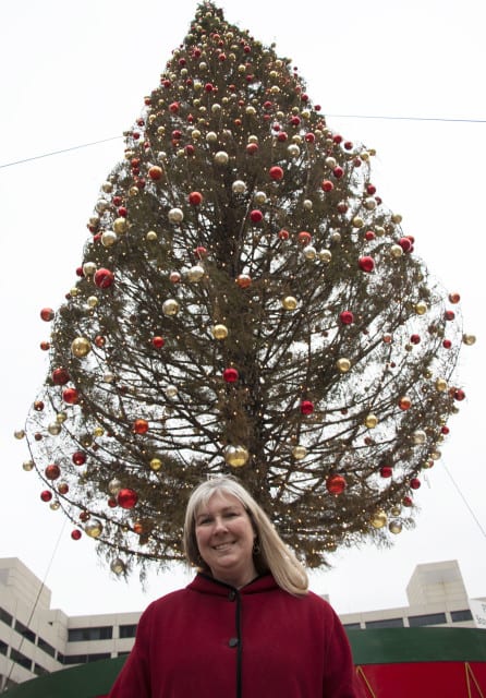 Tina Luckett, the Entertainment Marketing Manager for Crown Center, travels to Oregon every other year to hand pick the Christmas Tree. (Photo: Daniel Boothe | Flatland)