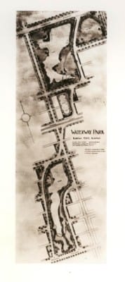 Waterway Park in Kansas City, Kansas, featured multiple ponds laced through several blocks. (Credit: Monte Gross)