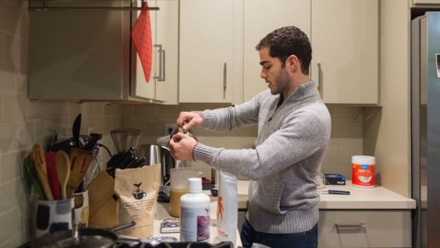 Toms Gutirrez creating a brain boosting concoction