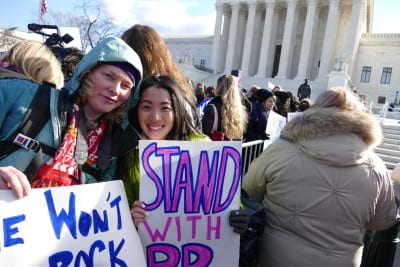Kansas activists in front of supreme court