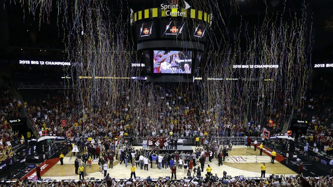 Celebration on basketball court