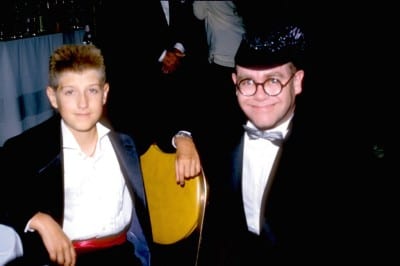 Ryan White and Elton John during Lester Cohen Archives in Los Angeles. (Photo by L. Cohen/WireImage)