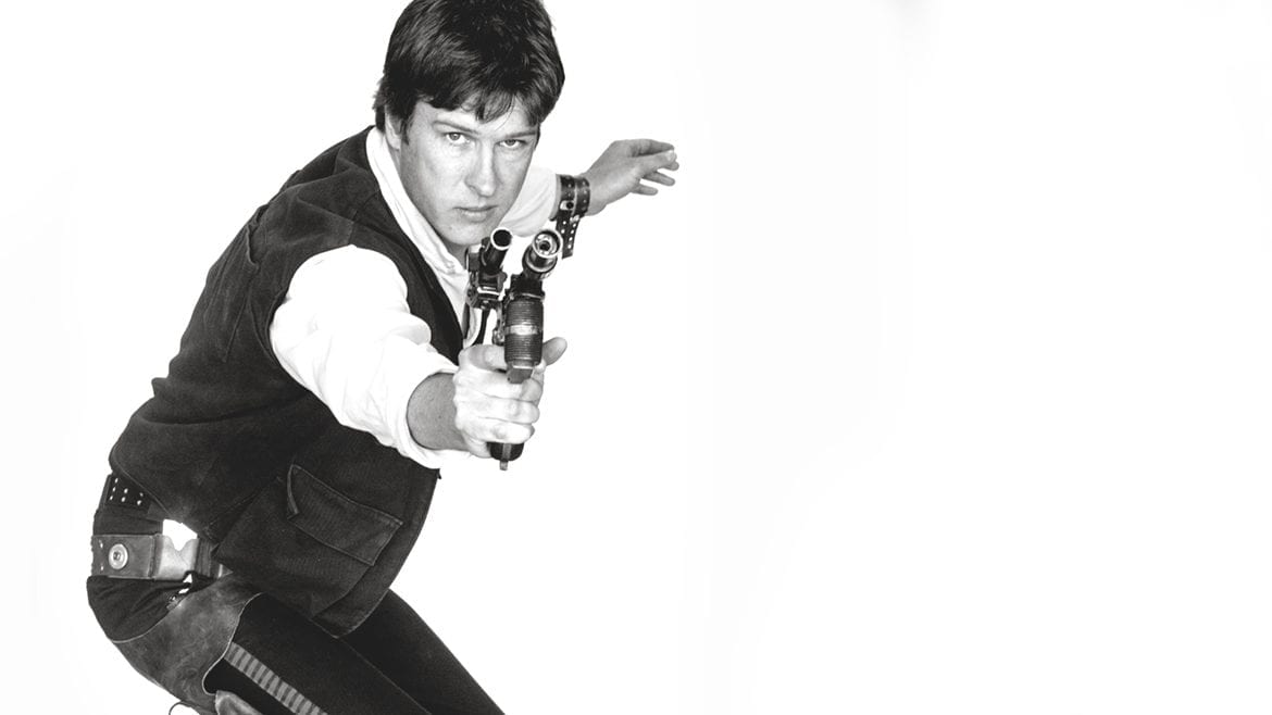 A man dressed as Hans Solo