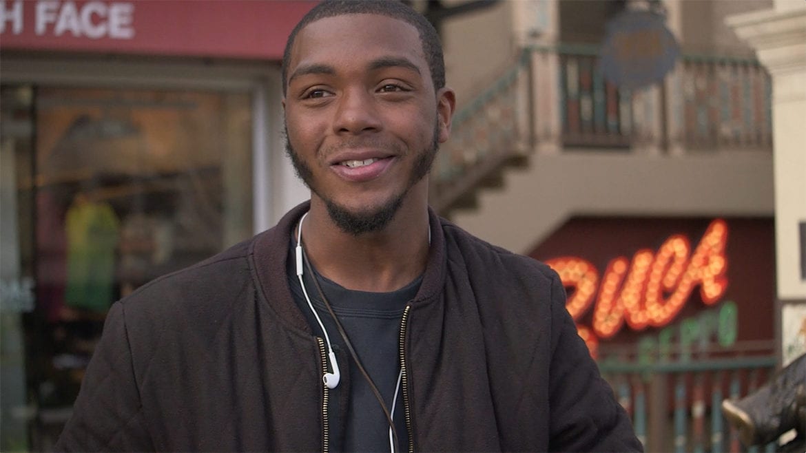 Young African American man with headphones