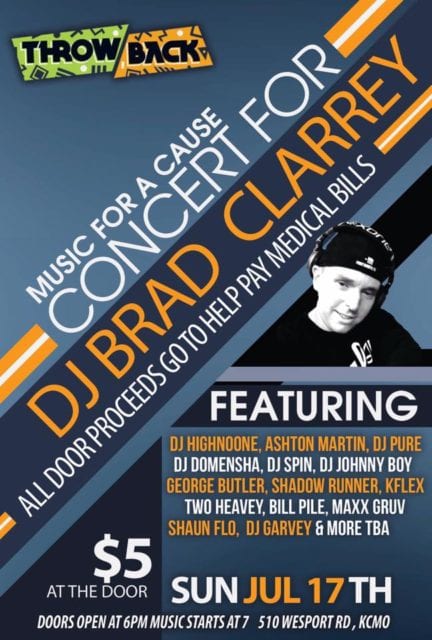 Flier for DJ benefit