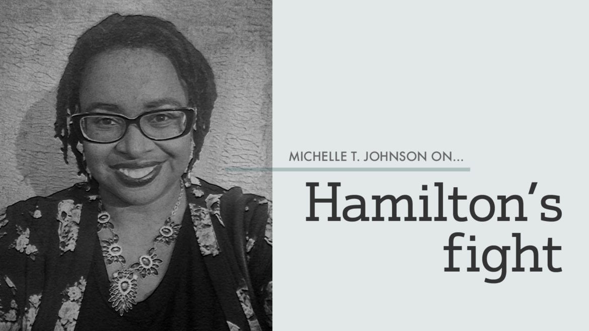 Cover art for MTJ column "Hamilton's fight"