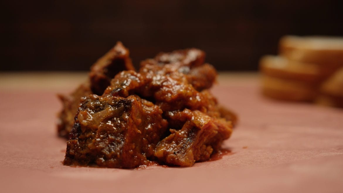 Burnt ends piled high.