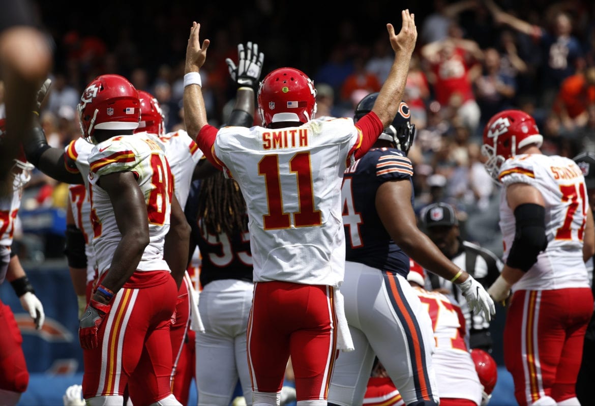 Alex Smith celebrating TD