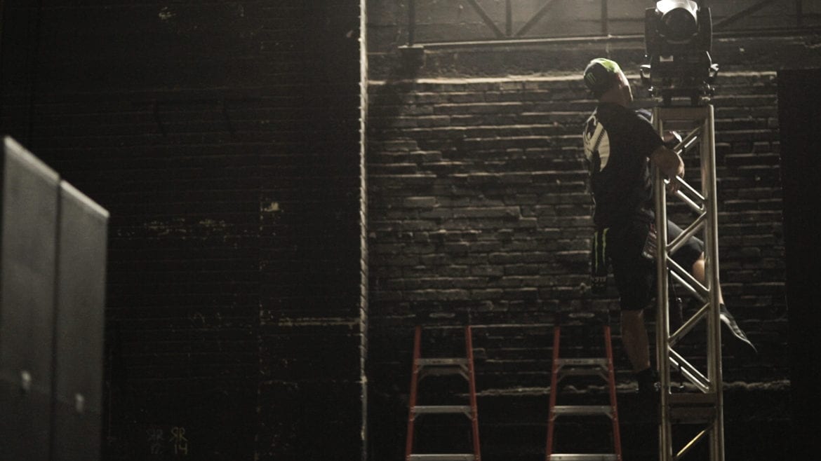 A man climbing a ladder