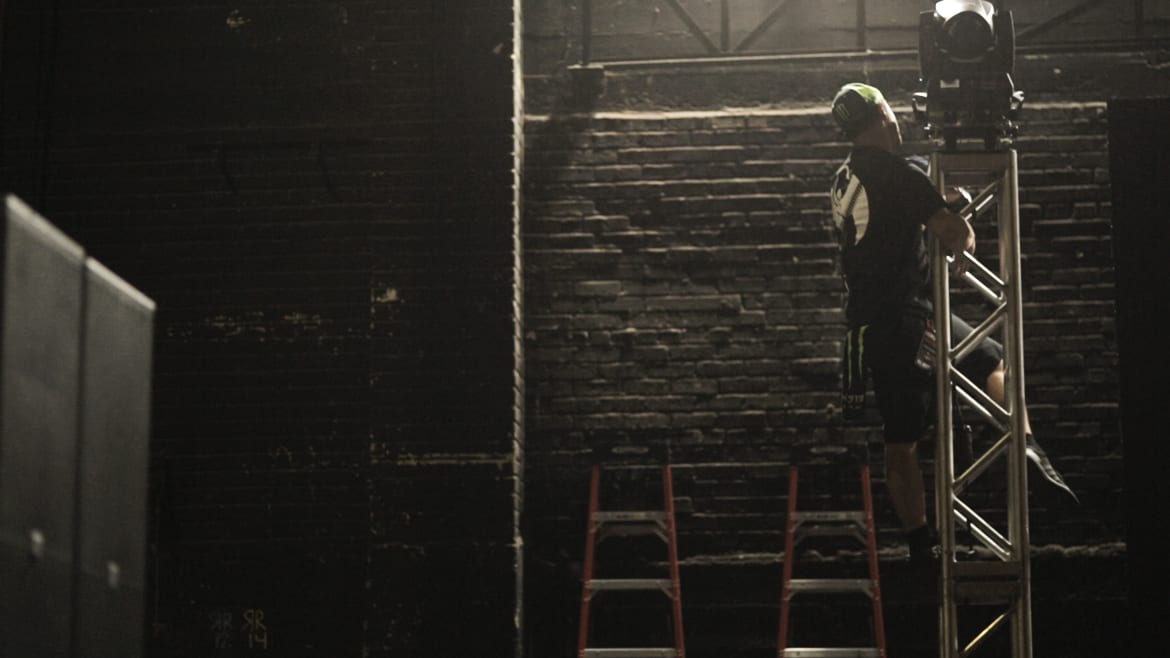 A man climbing a ladder