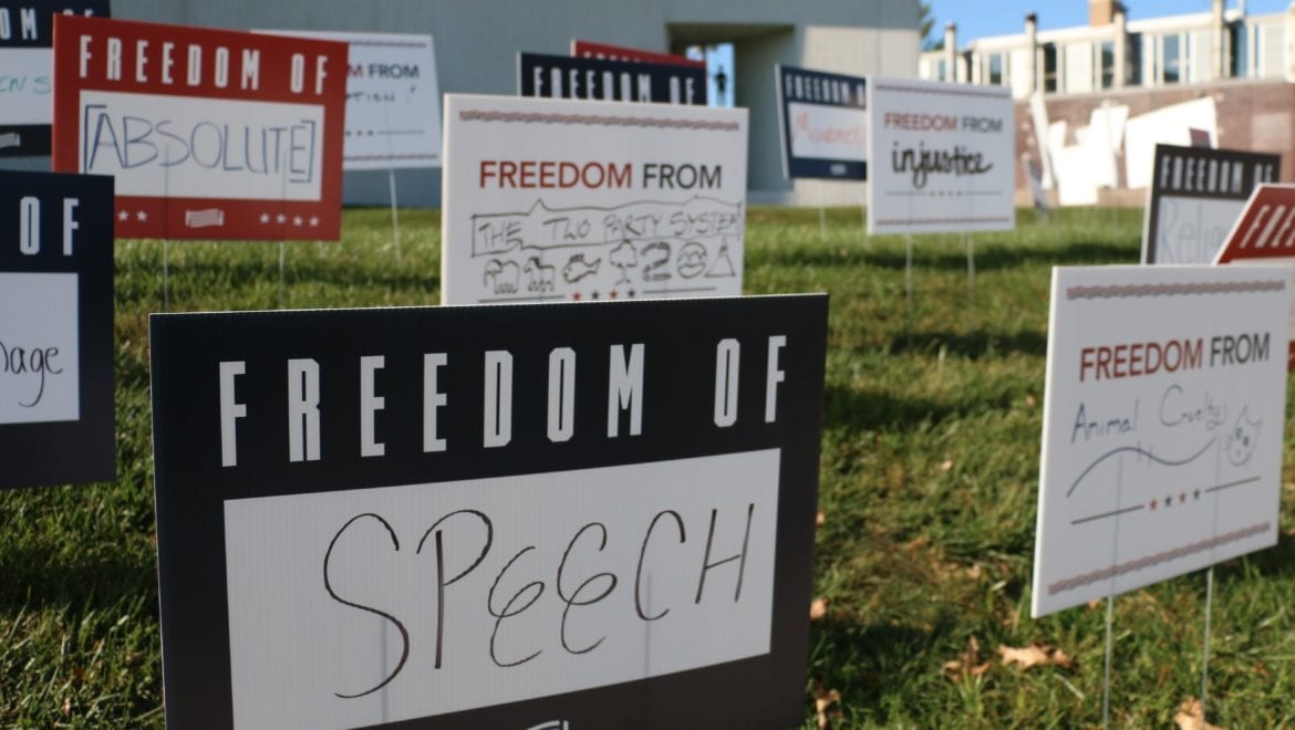 yard sign exhibit at Kemper Museum of Contemporary Art