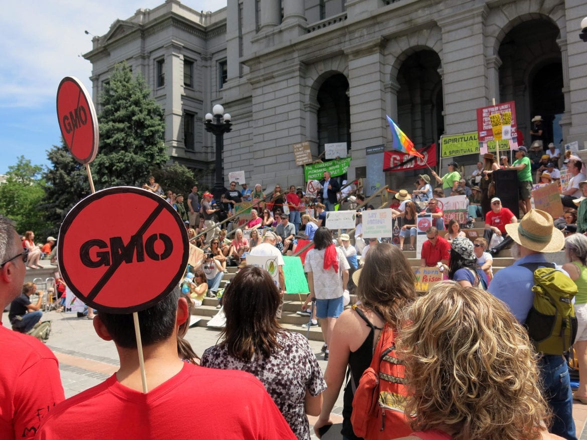 Protestors rally in Colorado.