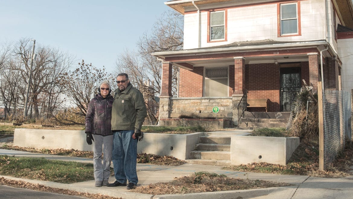 Wallace Hartsfield and his wife outside the youth resource center