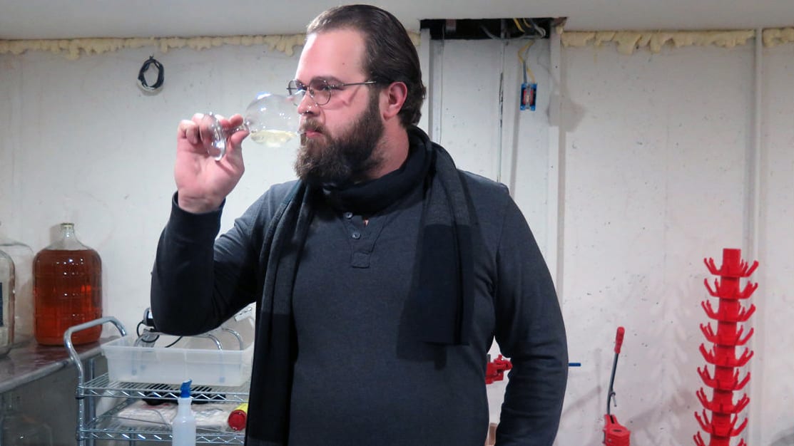 Daniel Bauer samples a mead