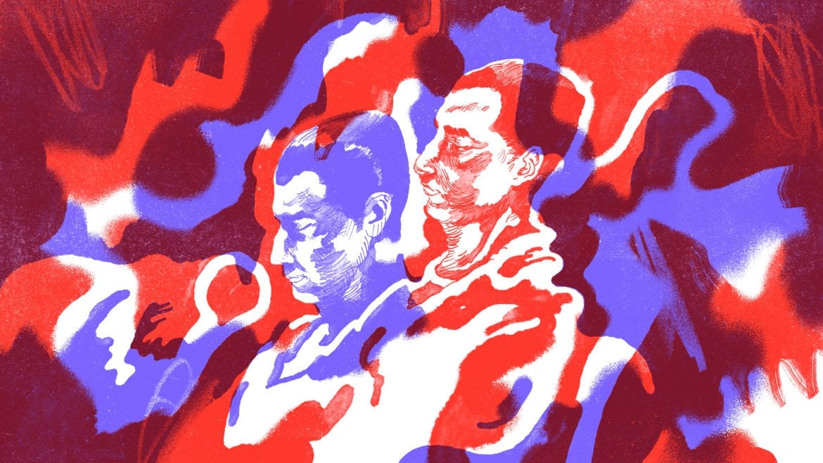 An illustration of Bryan Sheppard during his resentencing hearing