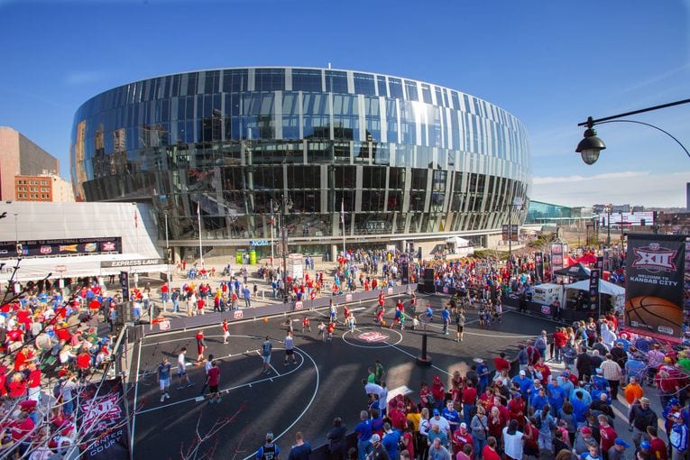 Swarms of people outside the T-Mobile Center