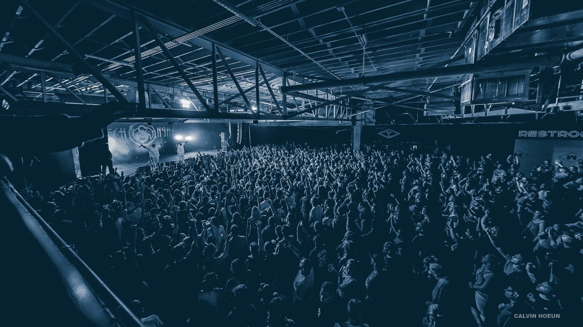 a crowd at the truman