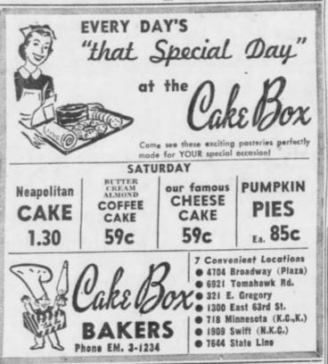Cake Box bakery ad