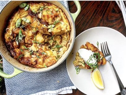 Brunch Strata right out of the pan