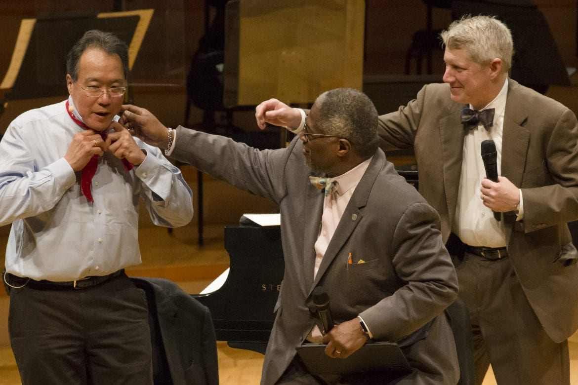 Ma gets help with his bow tie