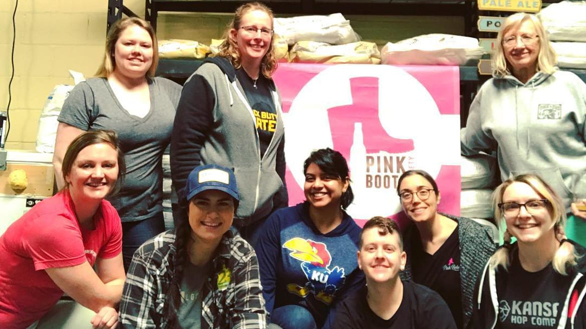 Participants in the Pink Boots Collaboration Brew Day 