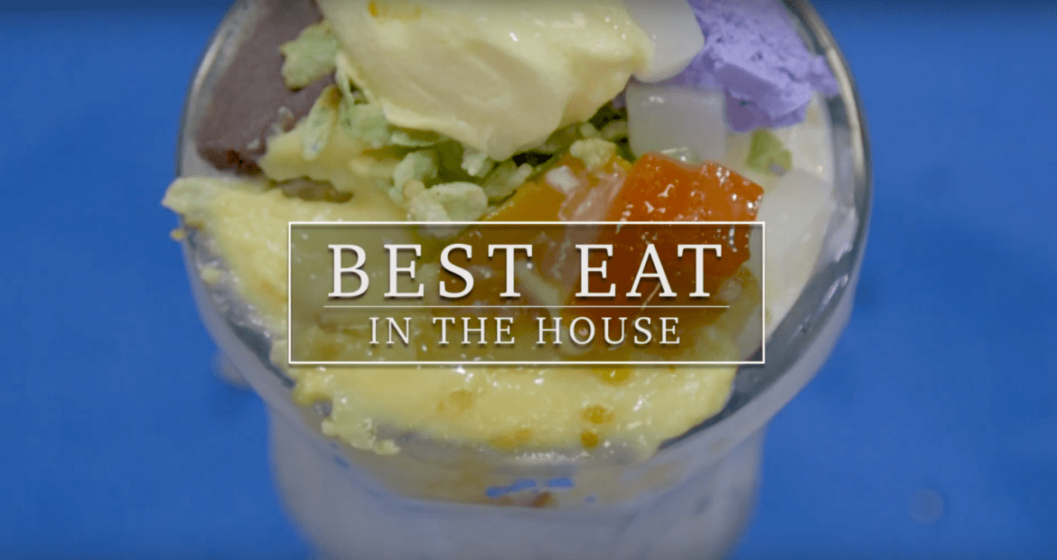 a frozen-looking dessert with the words "Best Eat in the House."