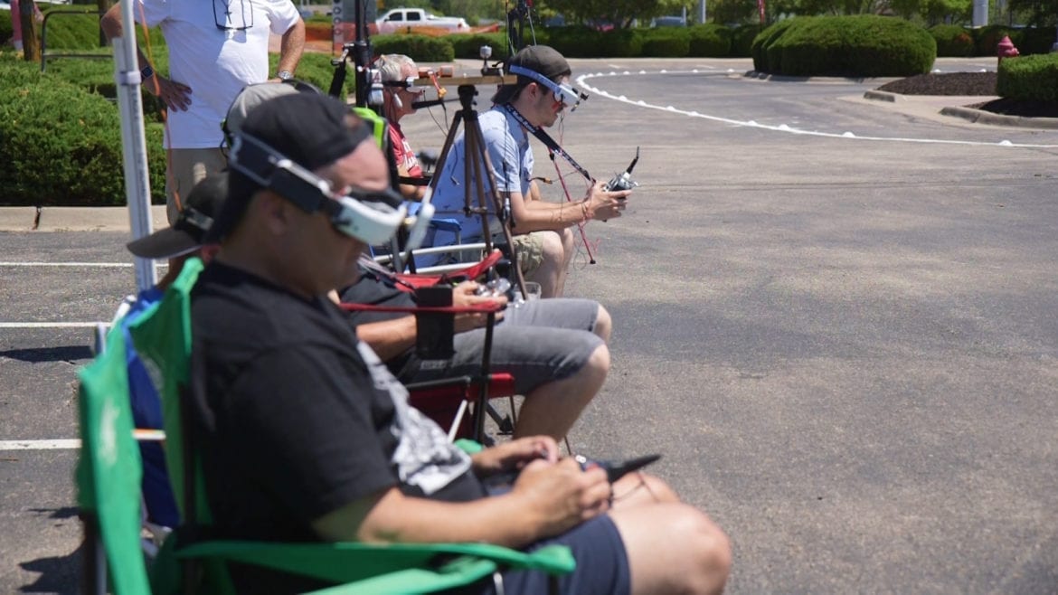 students race drones