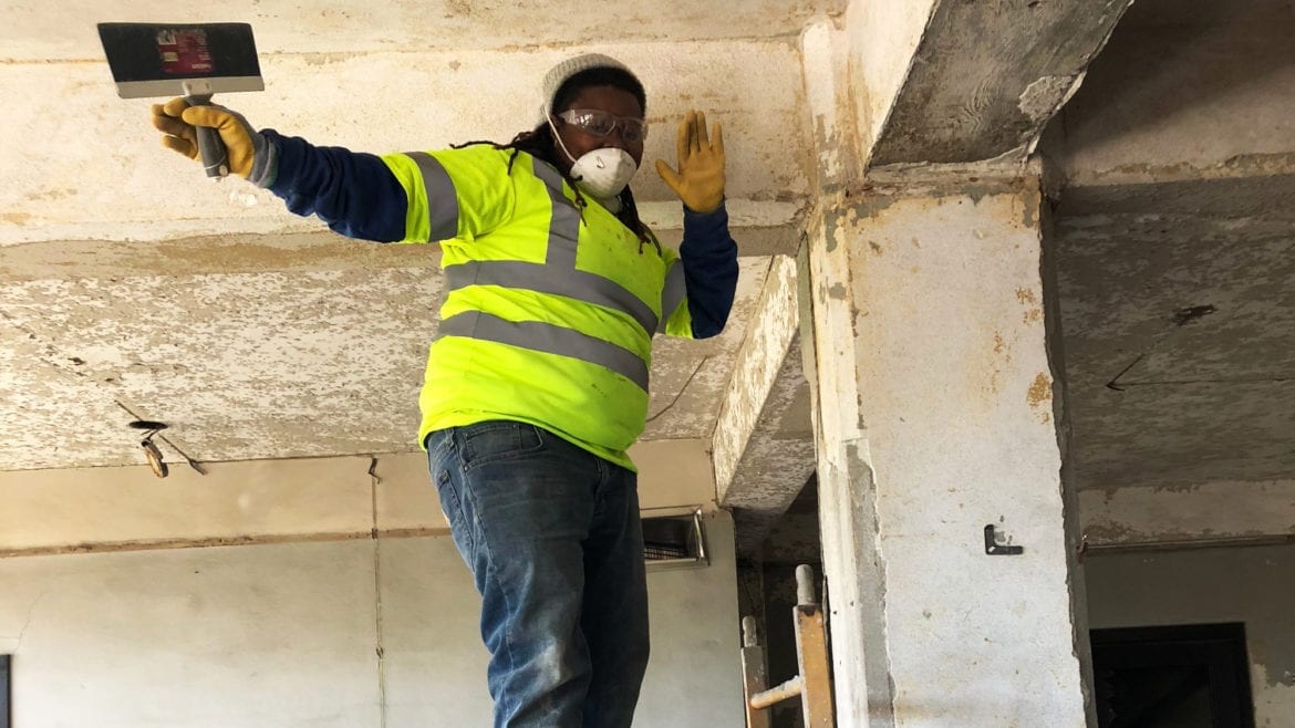 woman working in construction