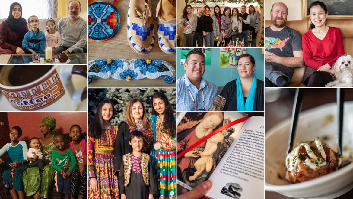 collage of the families