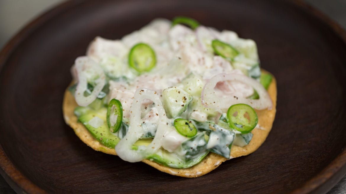The hamachi tostada at Corvino Supper Club & Tasting Room