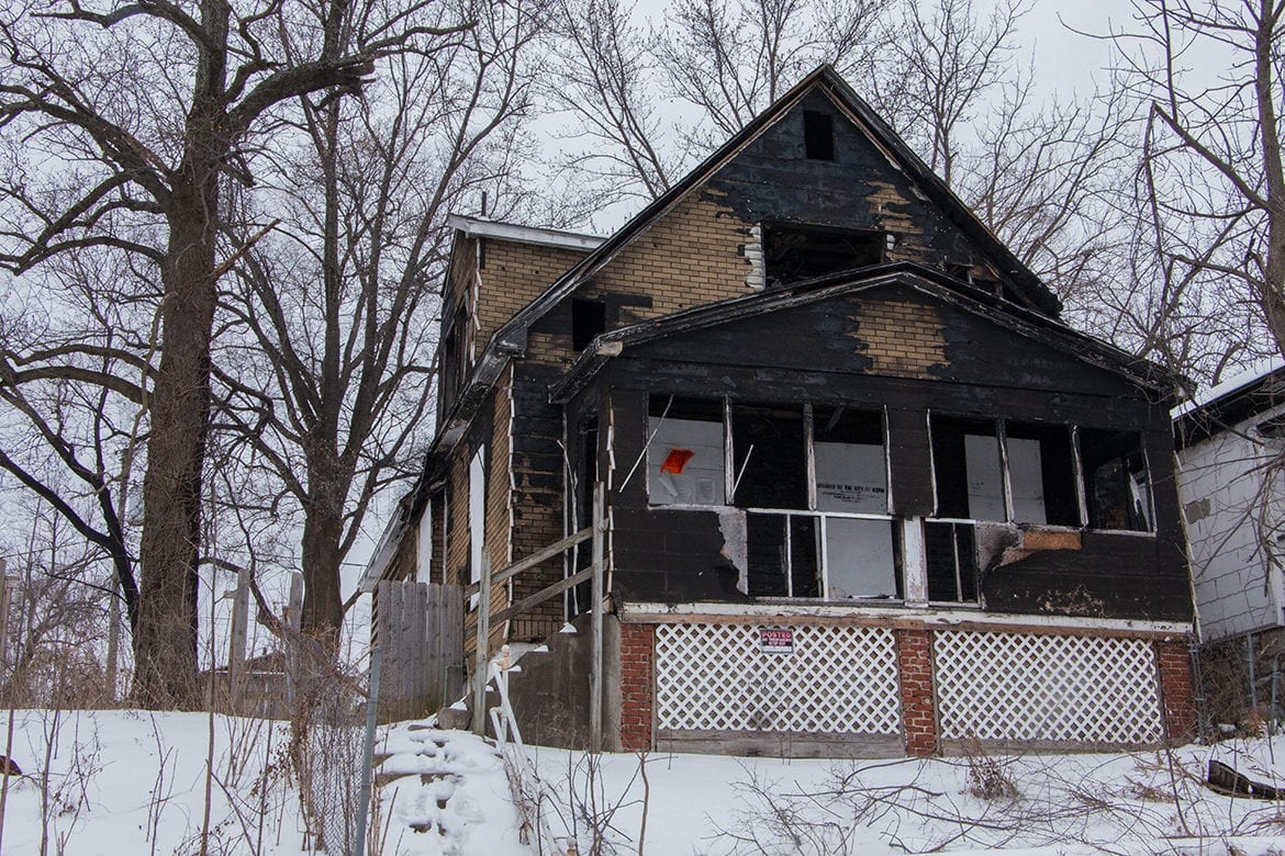 burned out house in blue valley