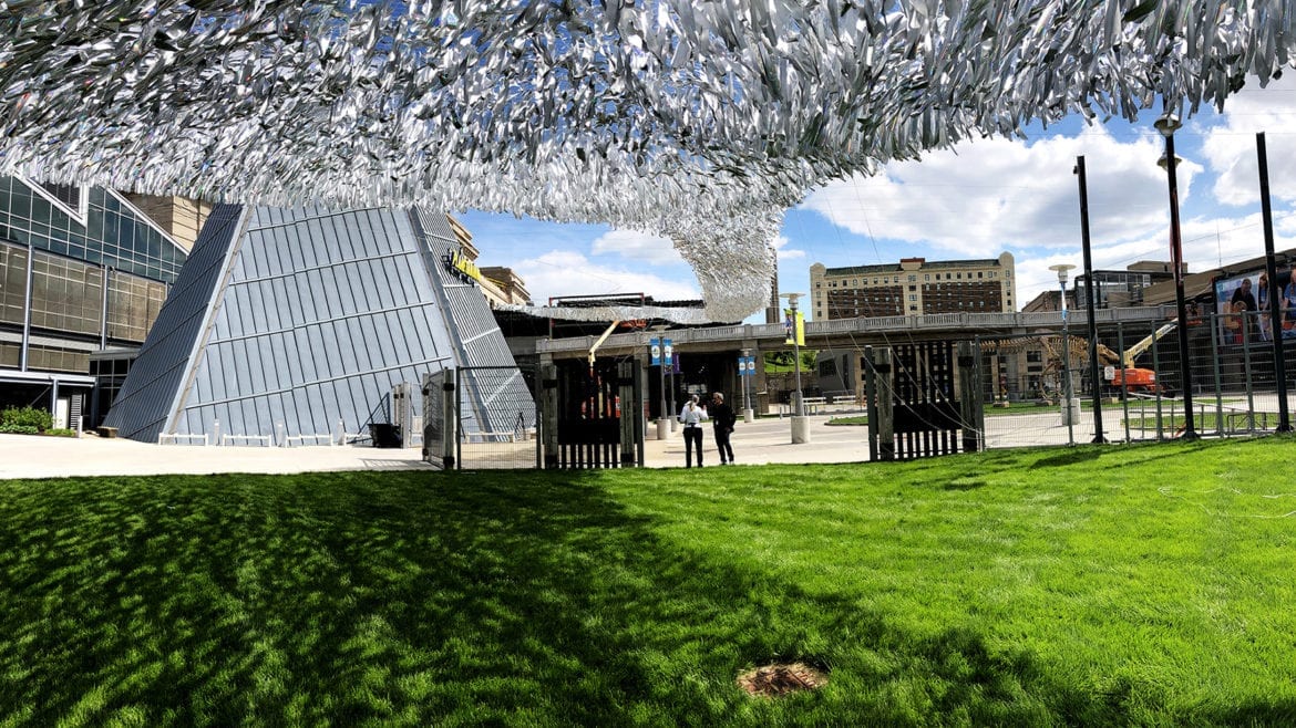 The opening reception for Reflecting Motion