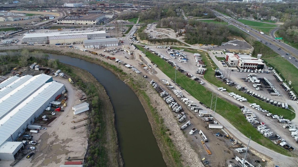 aerial view of the blue valley industrial area