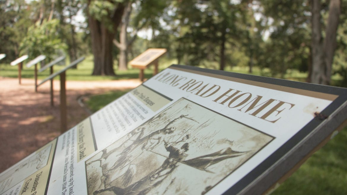 mass graves sign in Loose Park
