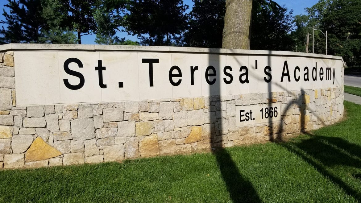 sign out front of st. teresa's