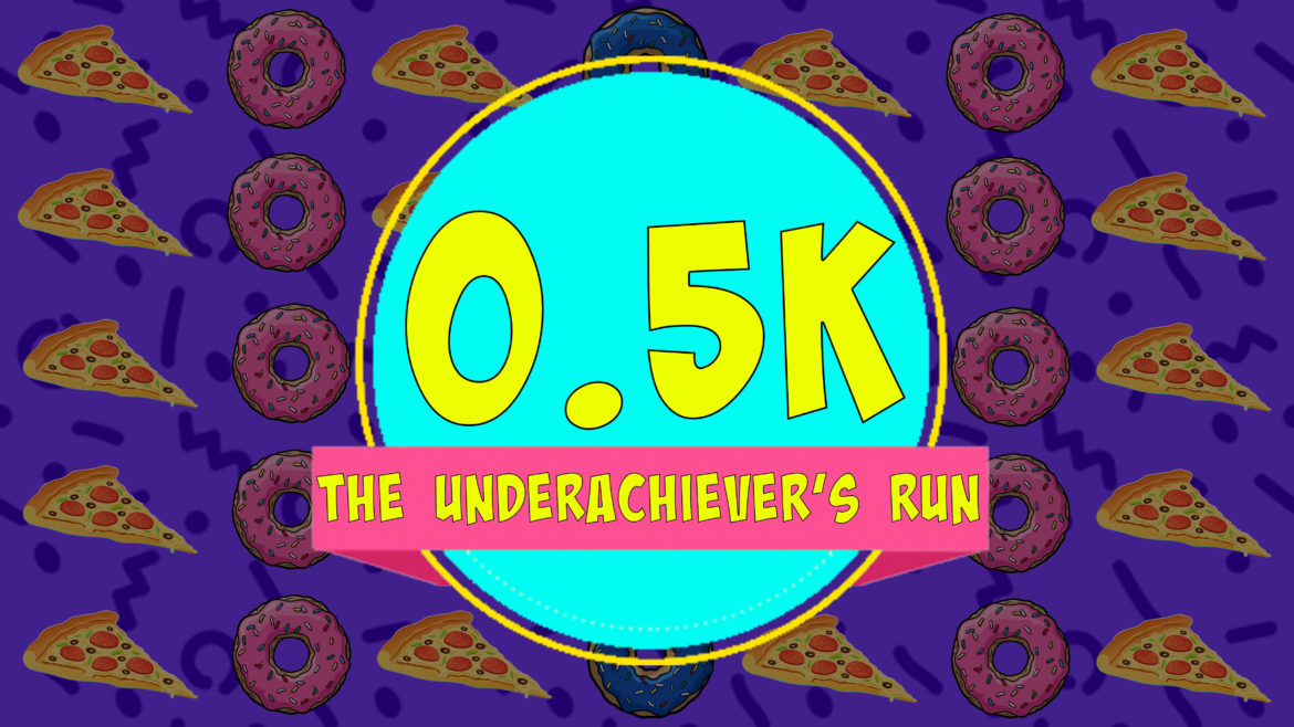 The Underachiever's Run Logo showing pizza and donuts