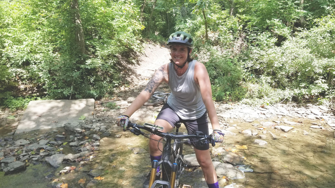 Sarah Hemme on her bike
