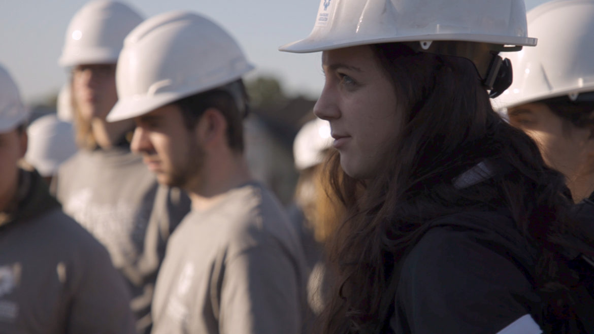 Kearney School District students touring a local home construction site.