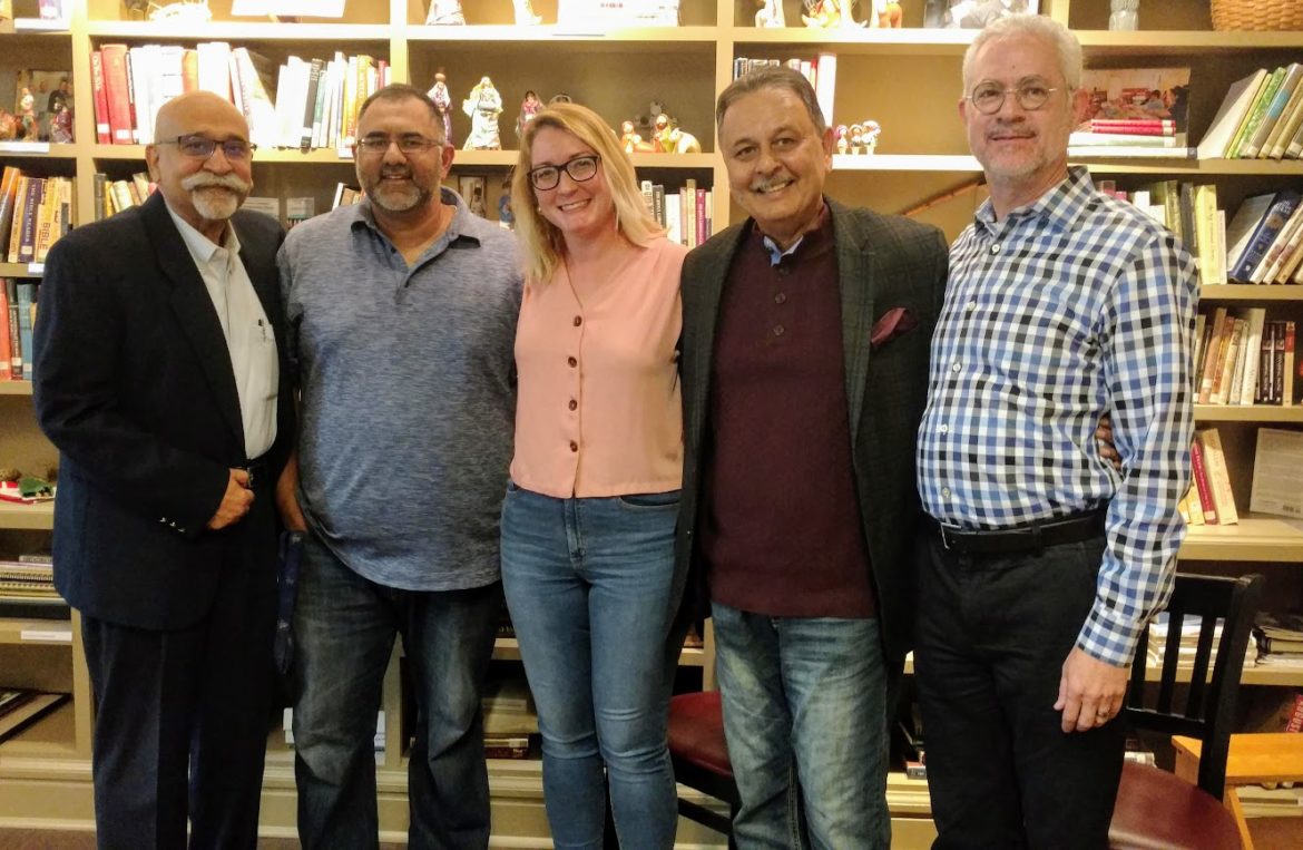 Members of Kansas City’s Muslim-Jewish Advisory Council include, from left, Muhammad Chaudry, Ahsan Latif, Gavriela Geller, Akhtar (Art) Chaudry and Howard Mayer.