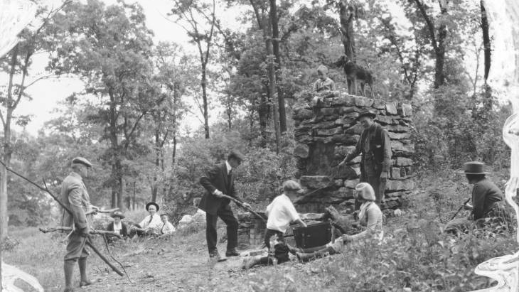 J.C. Nichols and family at Indian Hills fire pit