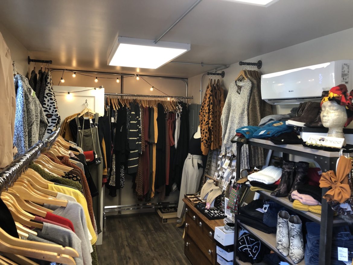 3 & Me's retail space features clothes and jewelry.