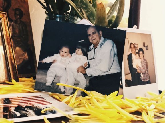 Family photos show Fernando Diaz-Ball, Vicky Diaz-Camacho's grandfather, with her and her sister as children. 