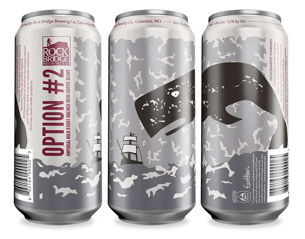 Three cans of Rock Bridge Brewing Company's stout