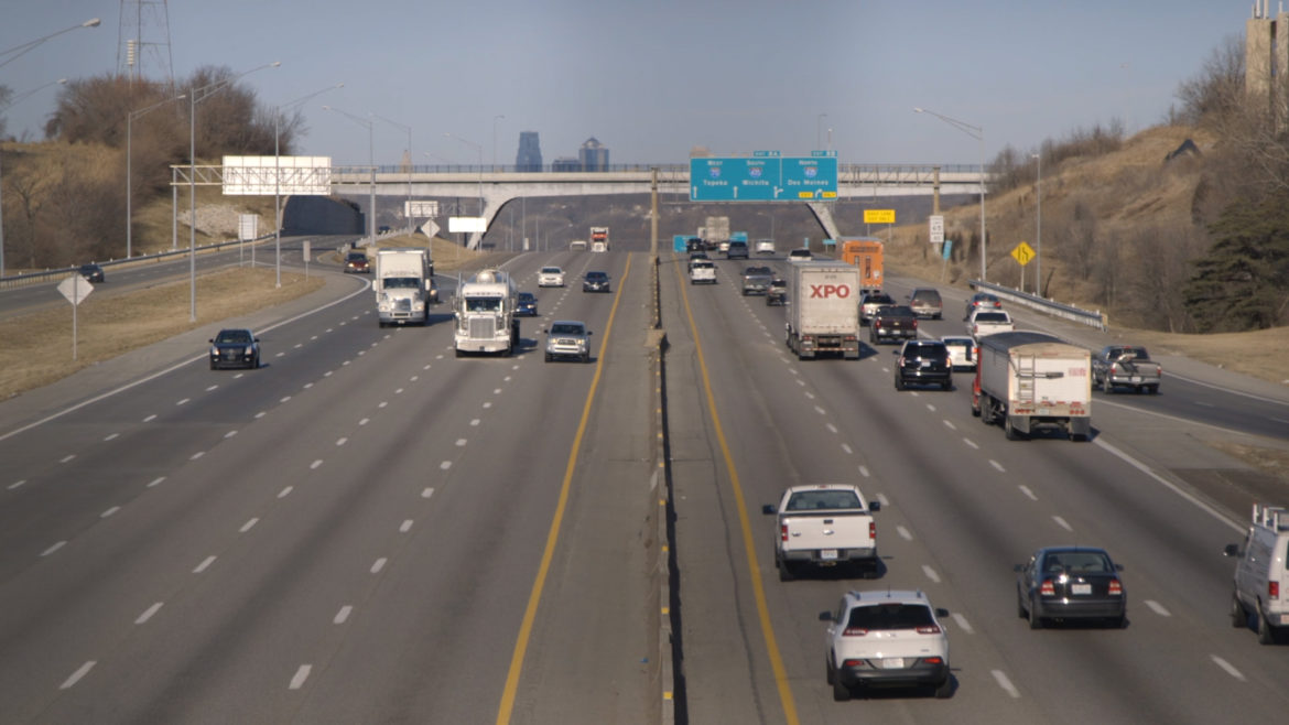 cars on interstate 70 near the truman sports complex